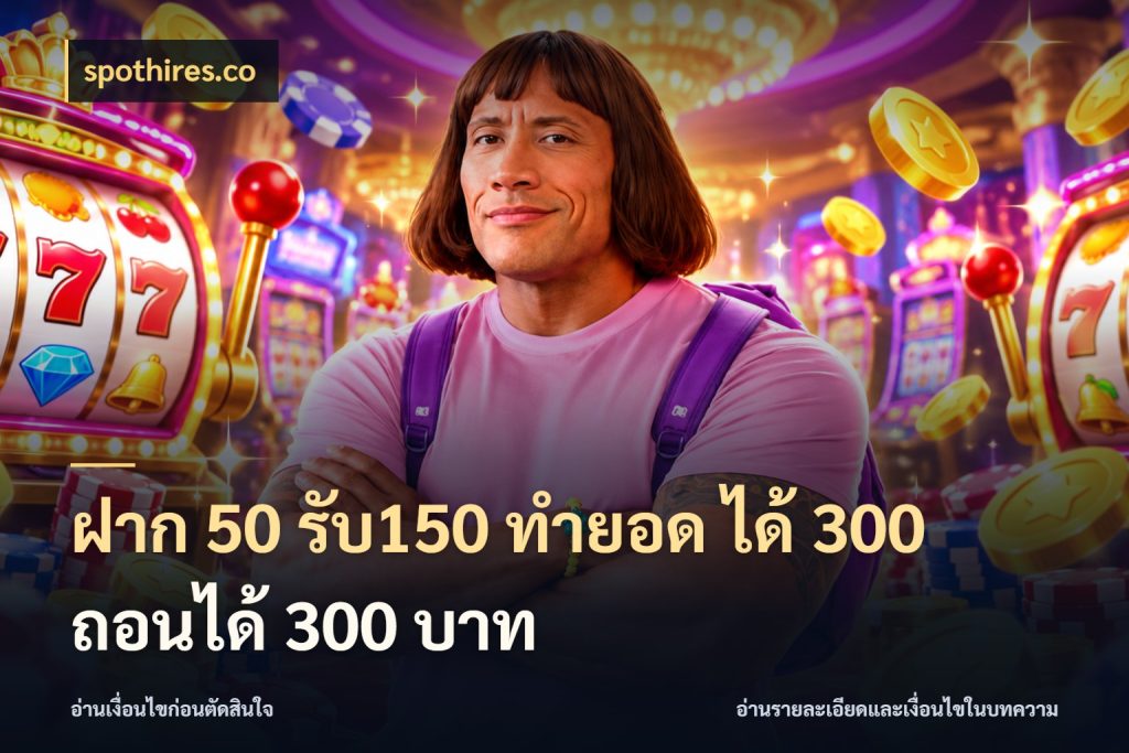 ฝาก 50 รับ150 ทำยอด ได้ 300 ถอนได้ 300 บาท สนุกกับตัวเลือกโปรในสไตล์ของคุณ กับ spothires.co