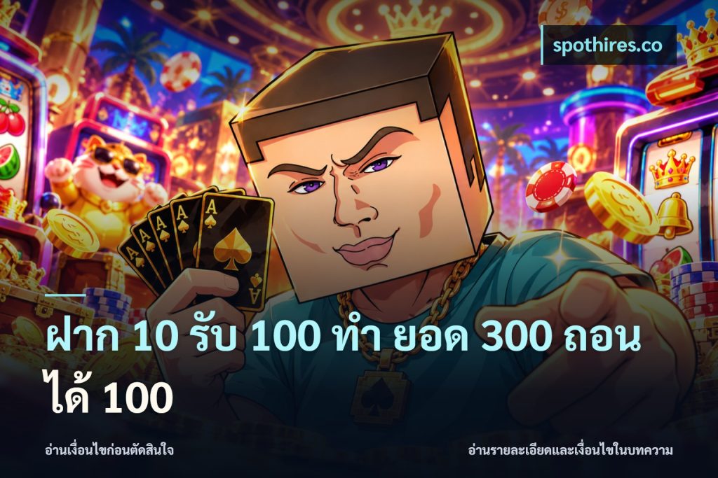 ฝาก 10 รับ 100 ทํา ยอด 300 ถอนได้ 100