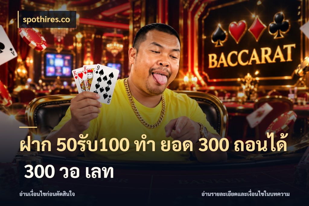 ฝาก 50รับ100 ทํา ยอด 300 ถอนได้ 300 วอ เลท spothires.co โปรกับเกมที่ชอบเลือกให้ตรงสไตล์