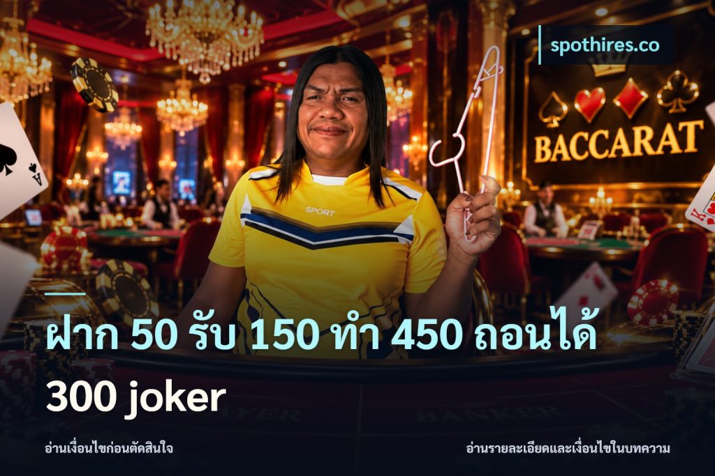 ฝาก 50 รับ 150 ทํา 450 ถอนได้ 300 joker