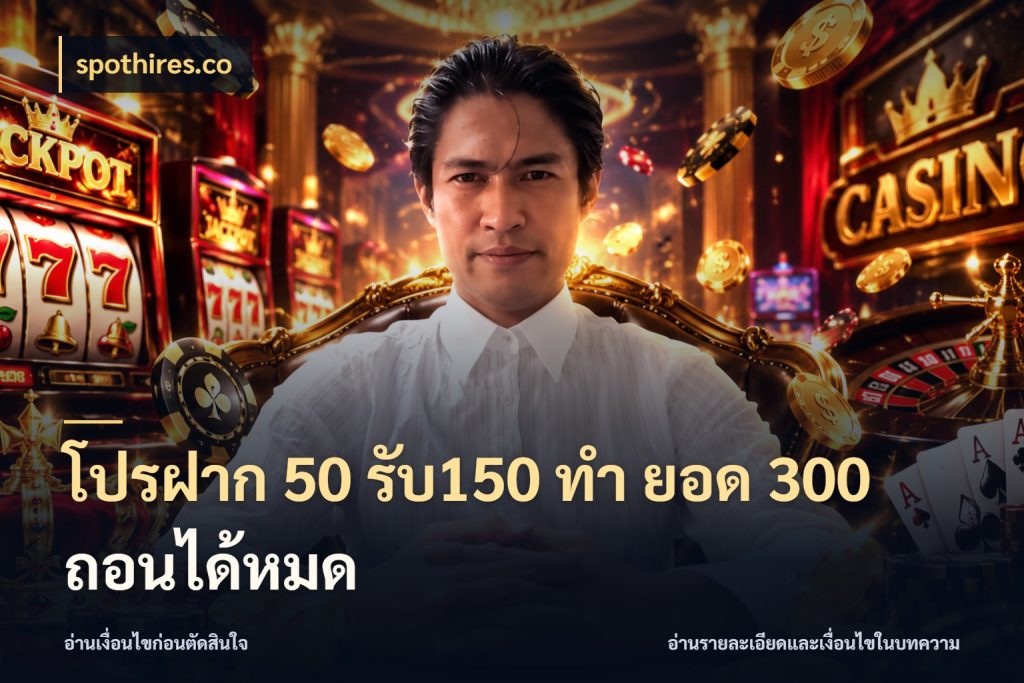 โปรฝาก 50 รับ150 ทํา ยอด 300 ถอนได้หมด spothires.co จับคู่โบนัสกับสไตล์เกมที่ชอบ