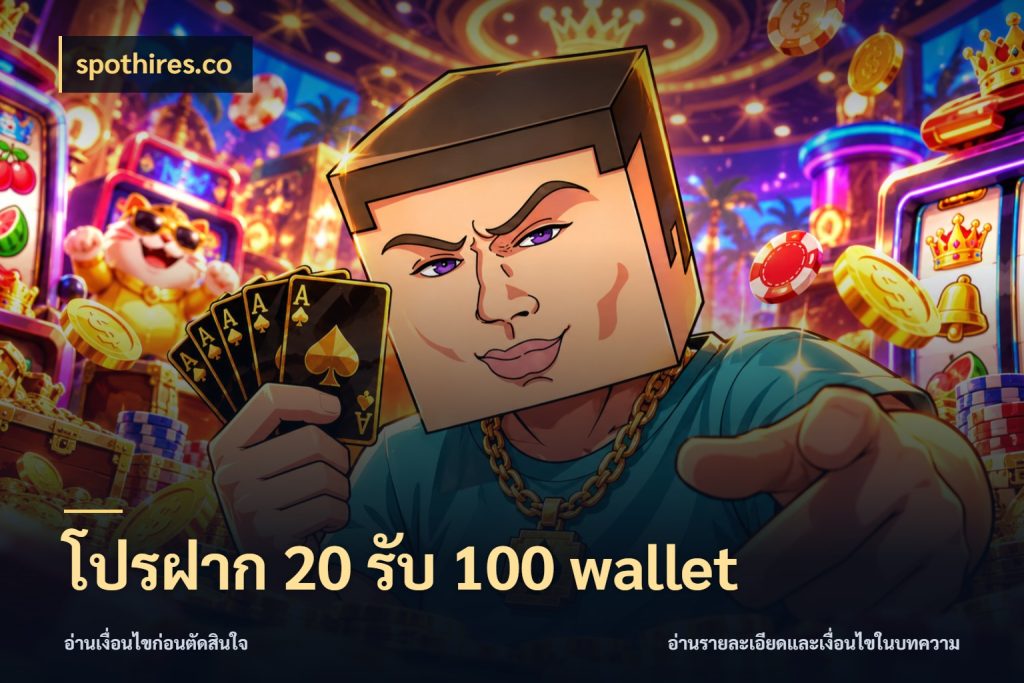 โปรฝาก 20 รับ 100 wallet โปรกับเกมที่ชอบเลือกให้ตรงสไตล์ ในมุม spothires.co