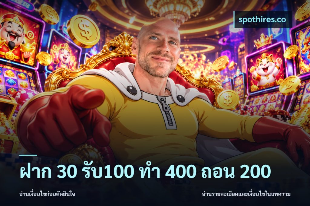 ฝาก 30 รับ100 ทํา 400 ถอน 200