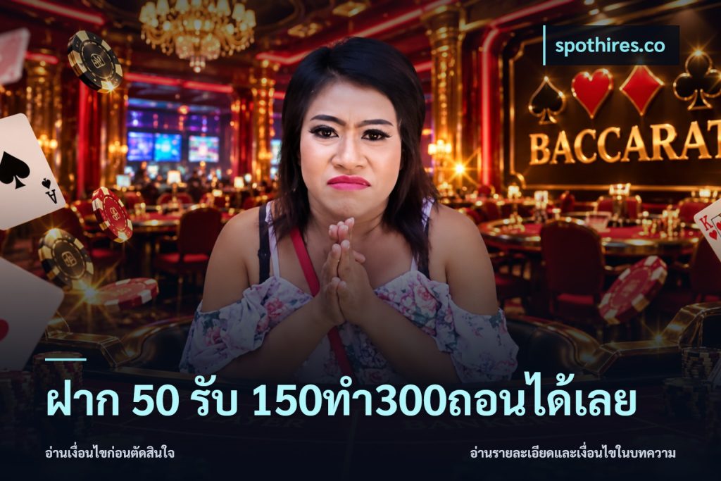 ฝาก 50 รับ 150ทำ300ถอนได้เลย