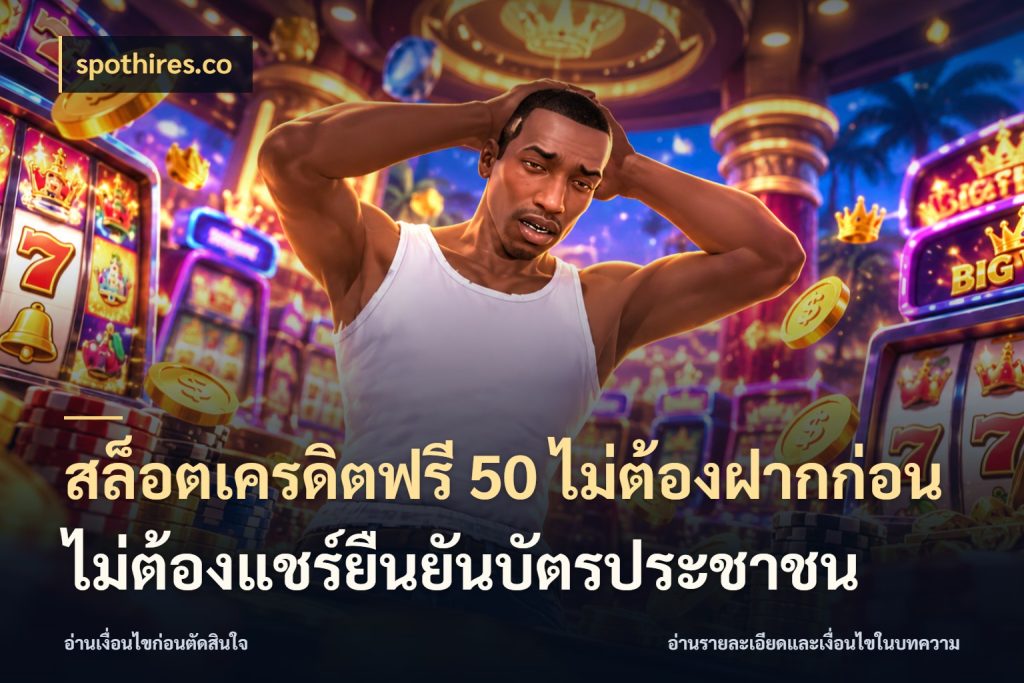 สล็อตเครดิตฟรี 50 ไม่ต้องฝากก่อนไม่ต้องแชร์ยืนยันบัตรประชาชน เปิดประเด็นเครดิตฟรีสำหรับคนชอบลุ้น สไตล์ spothires.co