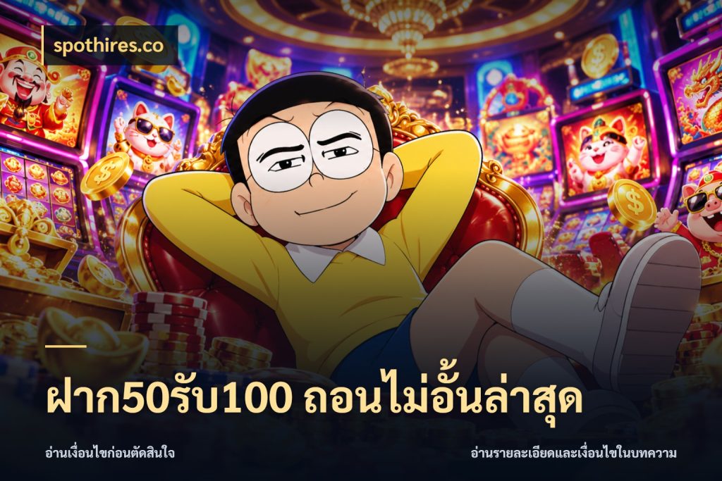 ฝาก50รับ100 ถอนไม่อั้นล่าสุด สีสันของโปรฝากและยอดรับ กับ spothires.co