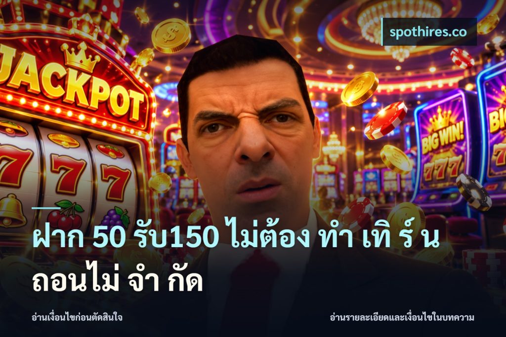 ฝาก 50 รับ150 ไม่ต้อง ทํา เทิ ร์ น ถอนไม่ จํา กัด