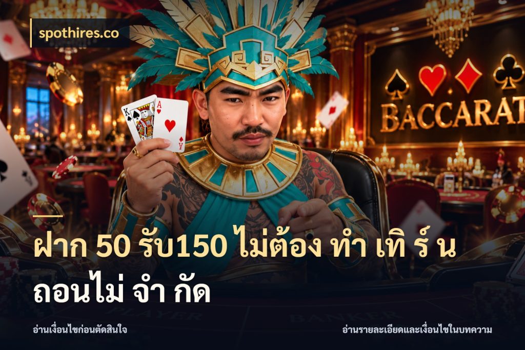 ฝาก 50 รับ150 ไม่ต้อง ทํา เทิ ร์ น ถอนไม่ จํา กัด สีสันของโปรฝากและยอดรับ สไตล์ spothires.co