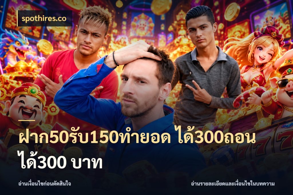 ฝาก50รับ150ทํายอด ได้300ถอนได้300 บาท จับประเด็นยอดรับก่อนเลือกความสนุก กับ spothires.co