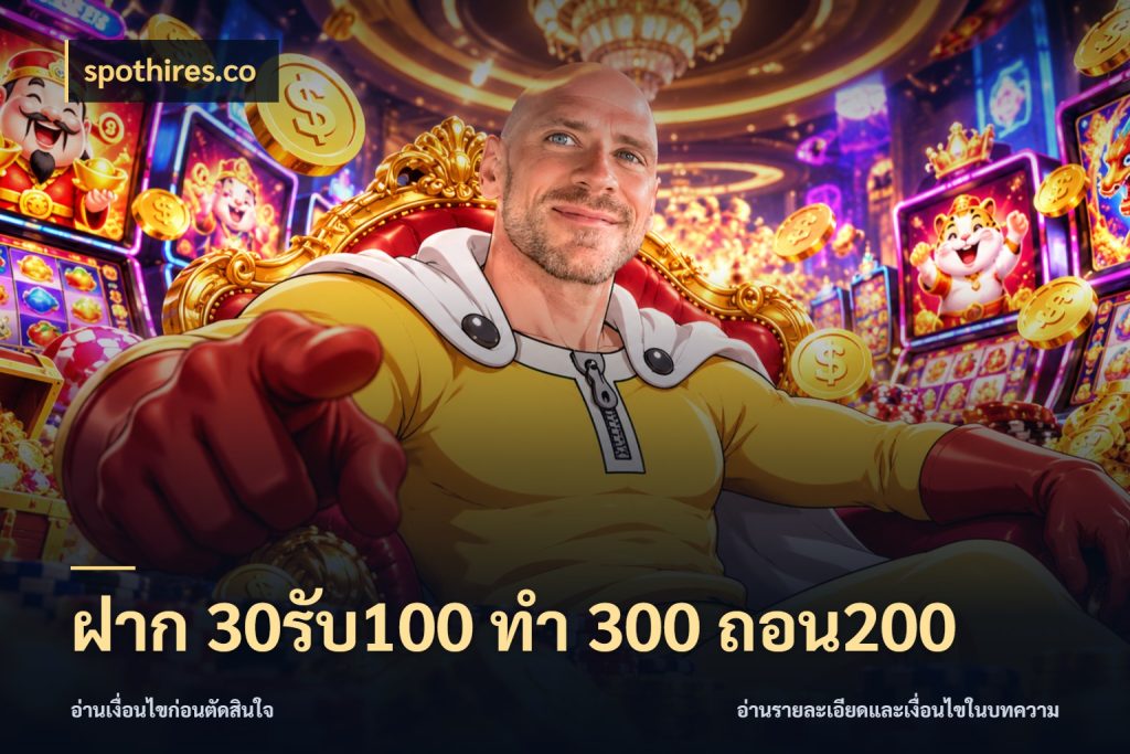 ฝาก 30รับ100 ทํา 300 ถอน200 ยอดฝากและยอดรับในมุมของคนชอบลุ้น ในมุม spothires.co