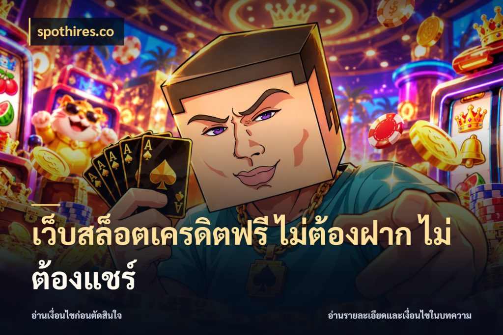 เว็บสล็อตเครดิตฟรี ไม่ต้องฝาก ไม่ต้องแชร์ จับมุมเด่นของเครดิตฟรีให้ตรงใจ ในมุม spothires.co