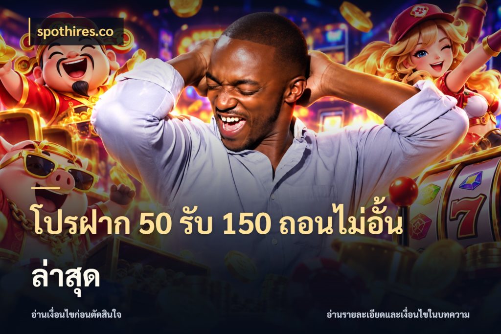 โปรฝาก 50 รับ 150 ถอนไม่อั้นล่าสุด โปรกับเกมที่ชอบเลือกให้ตรงสไตล์ กับ spothires.co