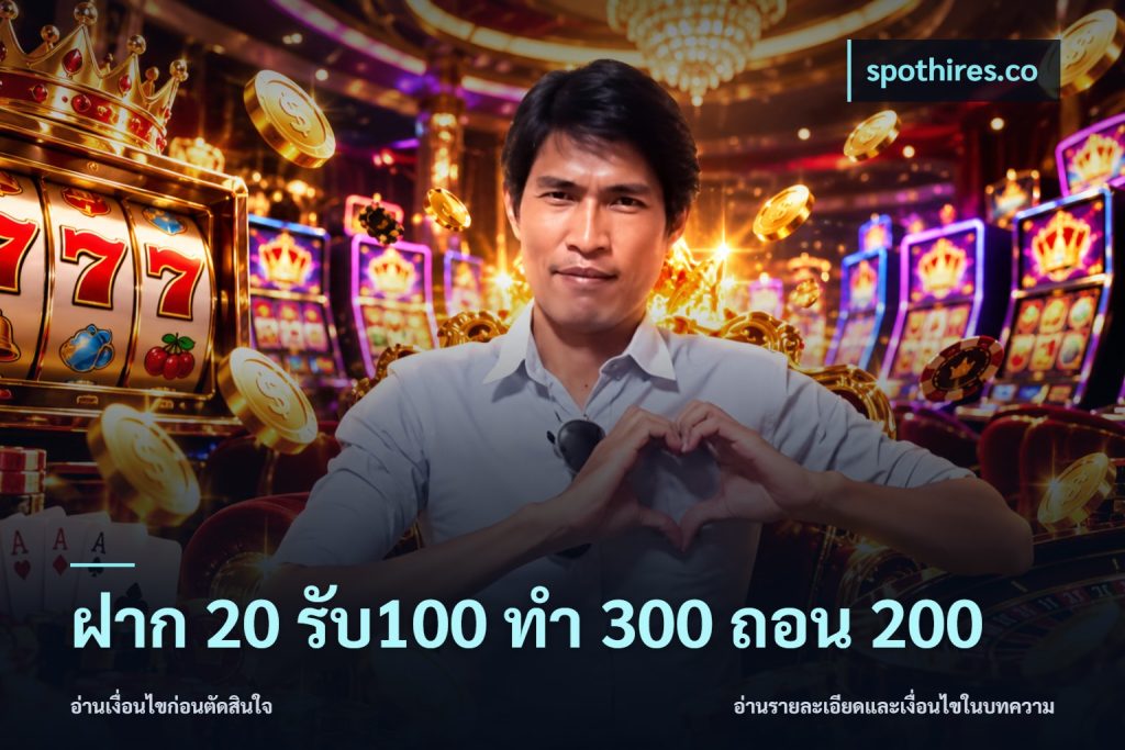 ฝาก 20 รับ100 ทํา 300 ถอน 200