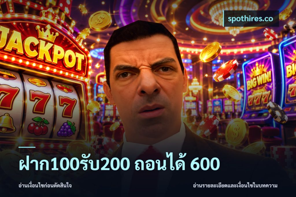 ฝาก100รับ200 ถอนได้ 600