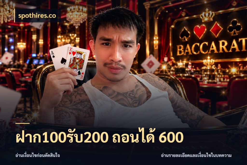ฝาก100รับ200 ถอนได้ 600 โปรยอดรับที่สายเกมสนใจ สไตล์ spothires.co