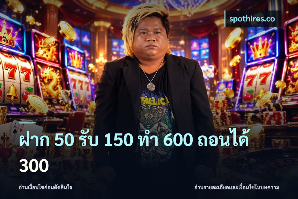 ฝาก 50 รับ 150 ทํา 600 ถอนได้ 300