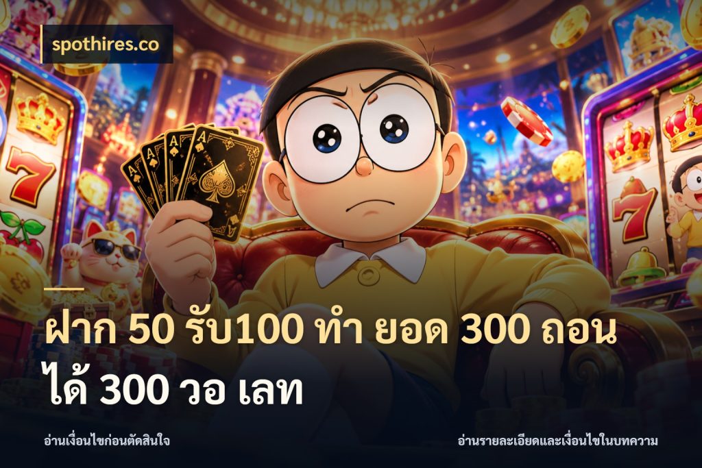 ฝาก 50 รับ100 ทํา ยอด 300 ถอนได้ 300 วอ เลท โปรยอดรับที่สายเกมสนใจ ในมุม spothires.co