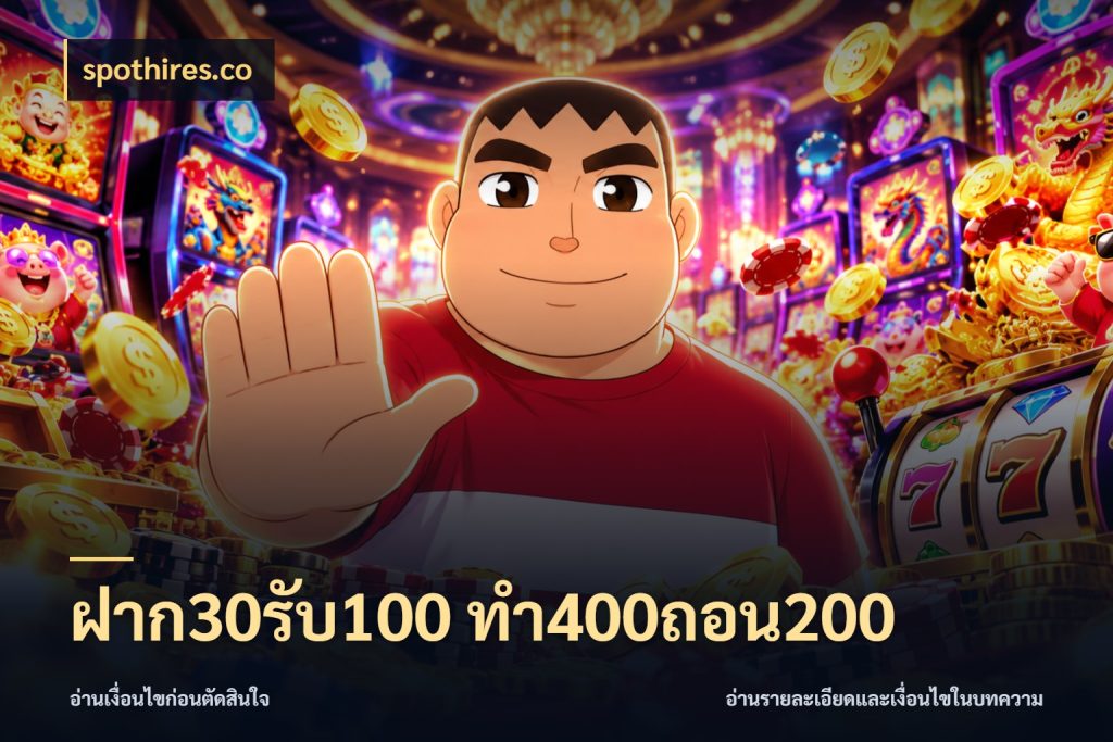 ฝาก30รับ100 ทํา400ถอน200 ยอดฝากและยอดรับในมุมของคนชอบลุ้น กับ spothires.co
