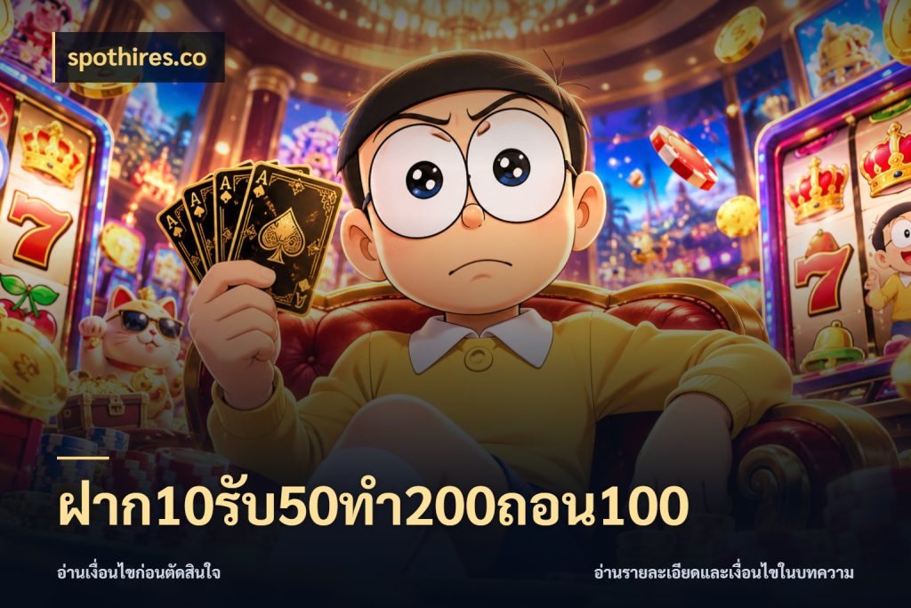 ฝาก10รับ50ทํา200ถอน100 จับคู่โบนัสกับสไตล์เกมที่ชอบ ในมุม spothires.co