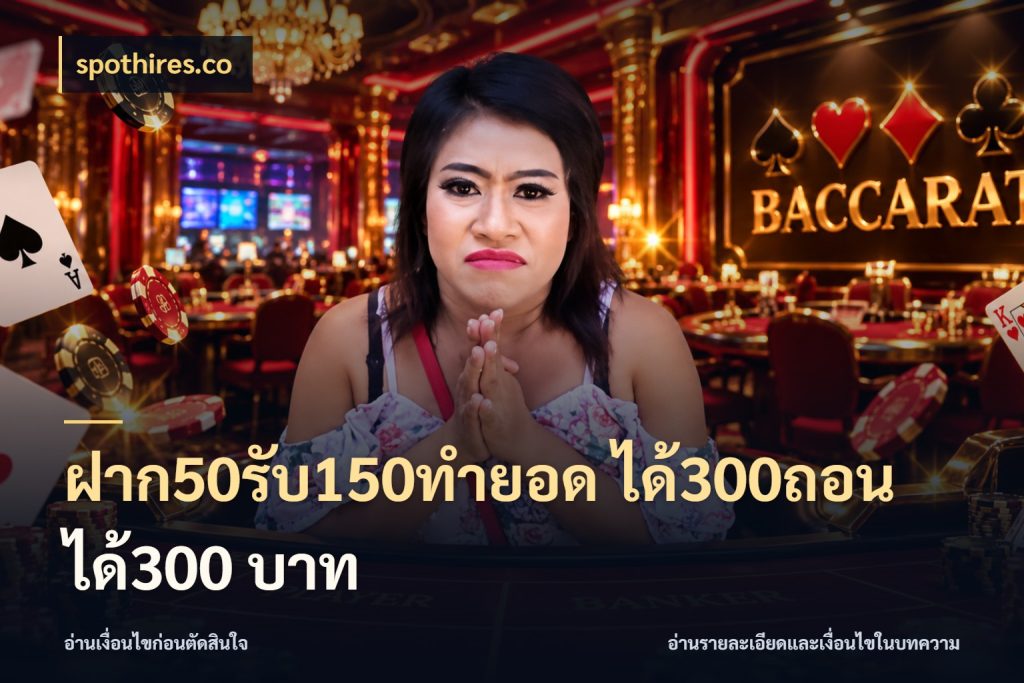 ฝาก50รับ150ทำยอด ได้300ถอนได้300 บาท spothires.co จับคู่โบนัสกับสไตล์เกมที่ชอบ