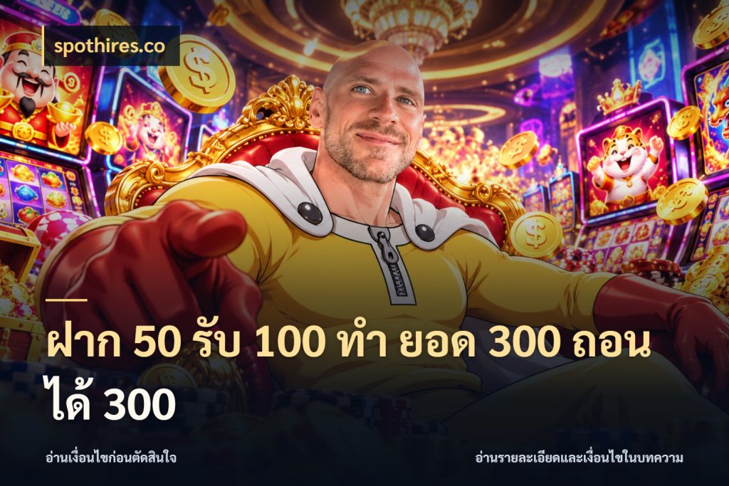 ฝาก 50 รับ 100 ทํา ยอด 300 ถอนได้ 300 จับคู่โบนัสกับสไตล์เกมที่ชอบ สไตล์ spothires.co