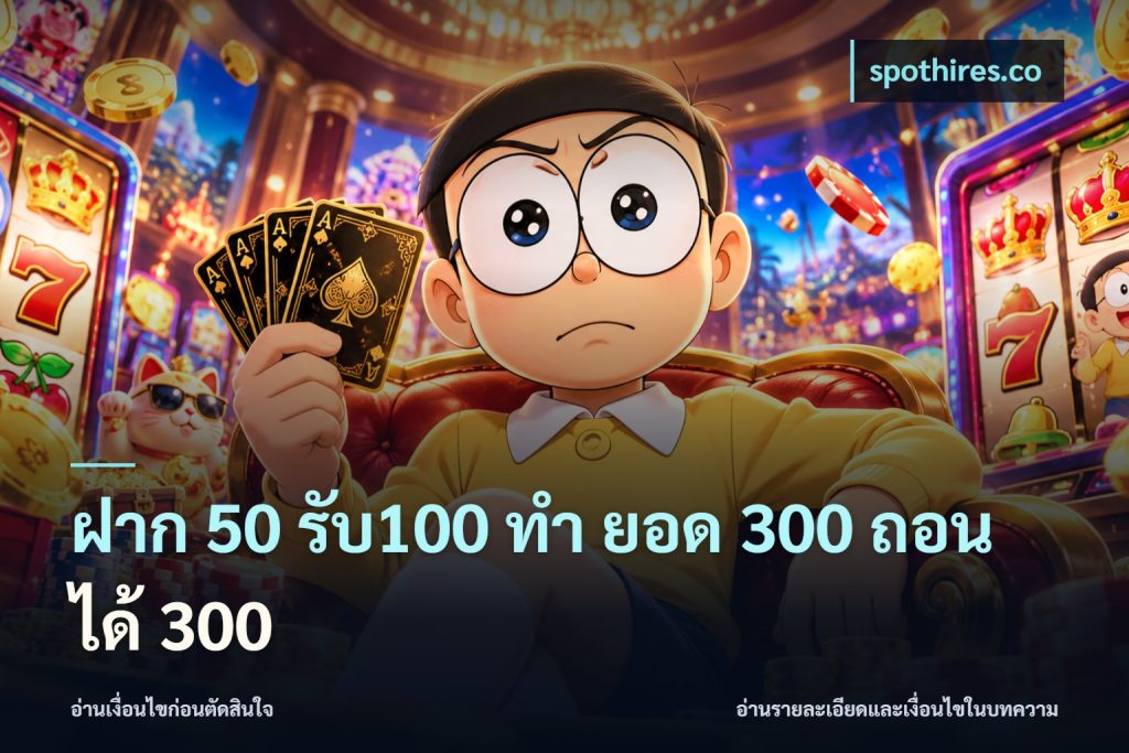ฝาก 50 รับ100 ทํา ยอด 300 ถอนได้ 300