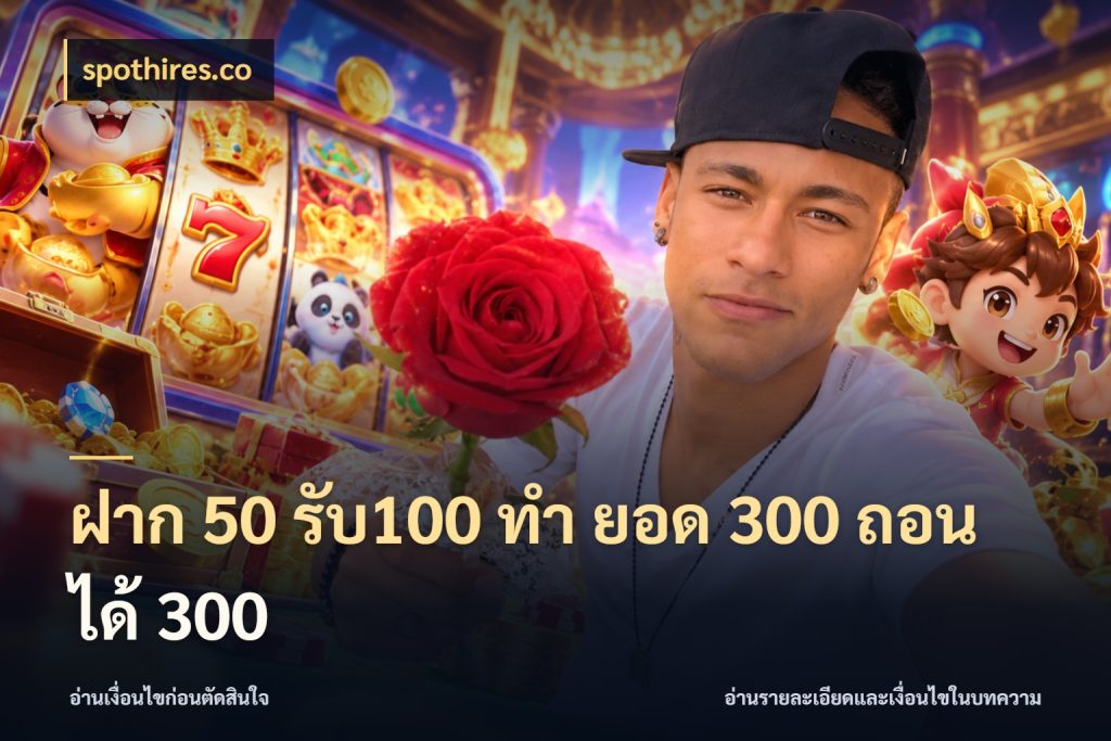 ฝาก 50 รับ100 ทํา ยอด 300 ถอนได้ 300 spothires.co รูปแบบโบนัสกับสิทธิ์ของสายเกม