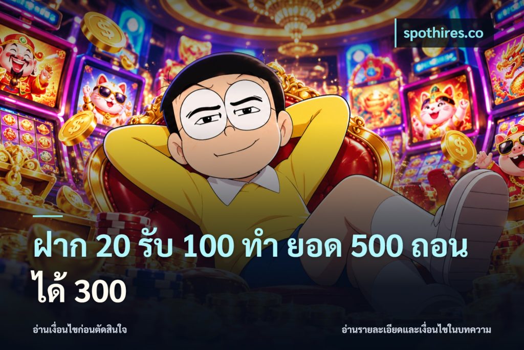 ฝาก 20 รับ 100 ทํา ยอด 500 ถอนได้ 300
