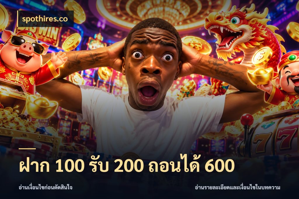 ฝาก 100 รับ 200 ถอนได้ 600 สนุกกับตัวเลือกโปรในสไตล์ของคุณ กับ spothires.co