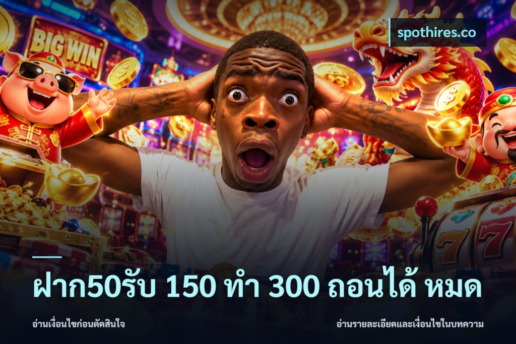 ฝาก50รับ 150 ทำ 300 ถอนได้ หมด