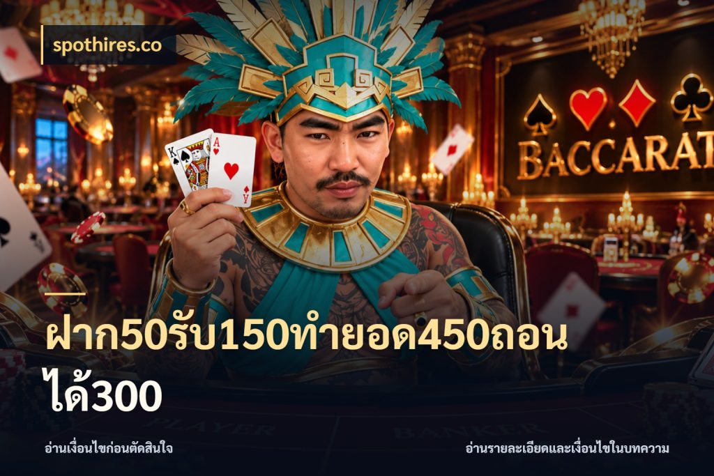 ฝาก50รับ150ทำยอด450ถอนได้300 จับคู่โบนัสกับสไตล์เกมที่ชอบ สไตล์ spothires.co