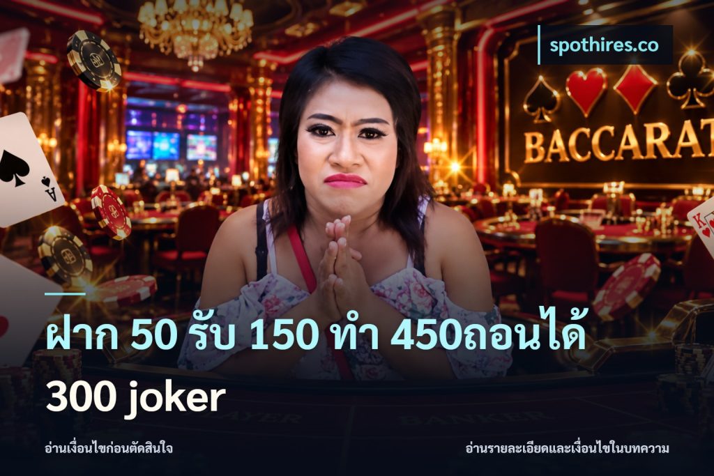 ฝาก 50 รับ 150 ทํา 450ถอนได้ 300 joker