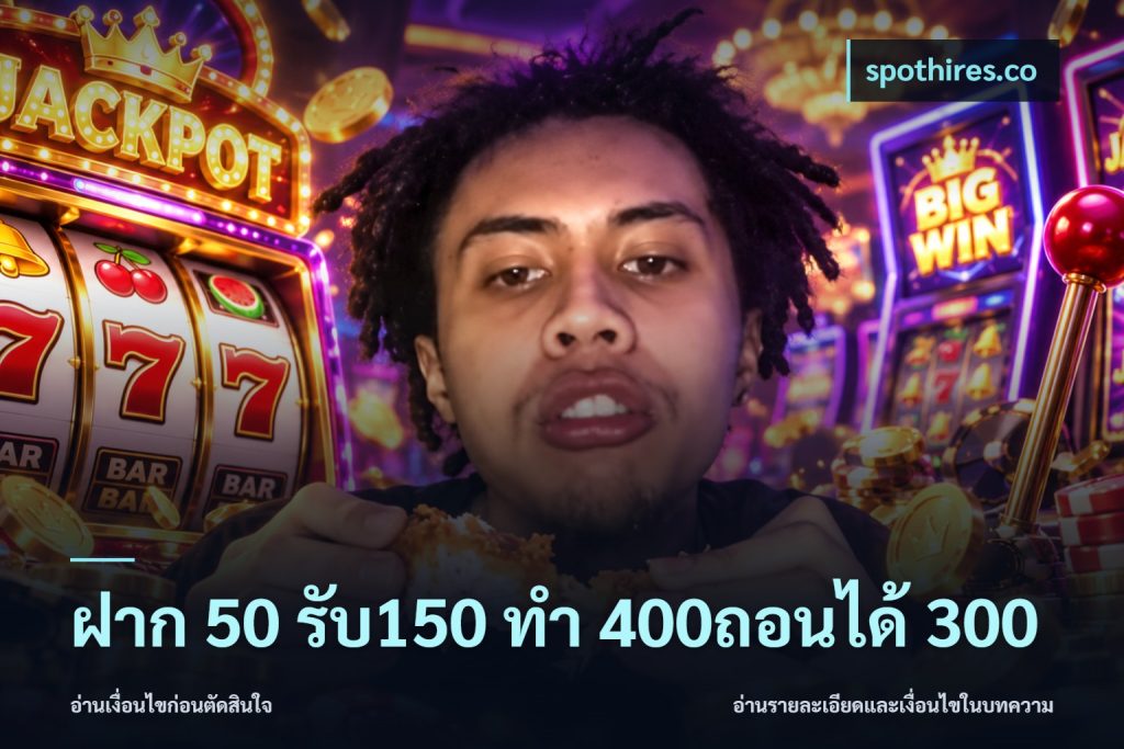 ฝาก 50 รับ150 ทํา 400ถอนได้ 300