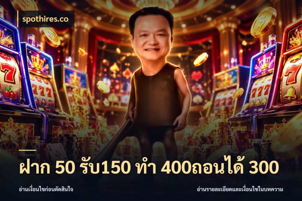 ฝาก 50 รับ150 ทํา 400ถอนได้ 300 spothires.co จับคู่โบนัสกับสไตล์เกมที่ชอบ